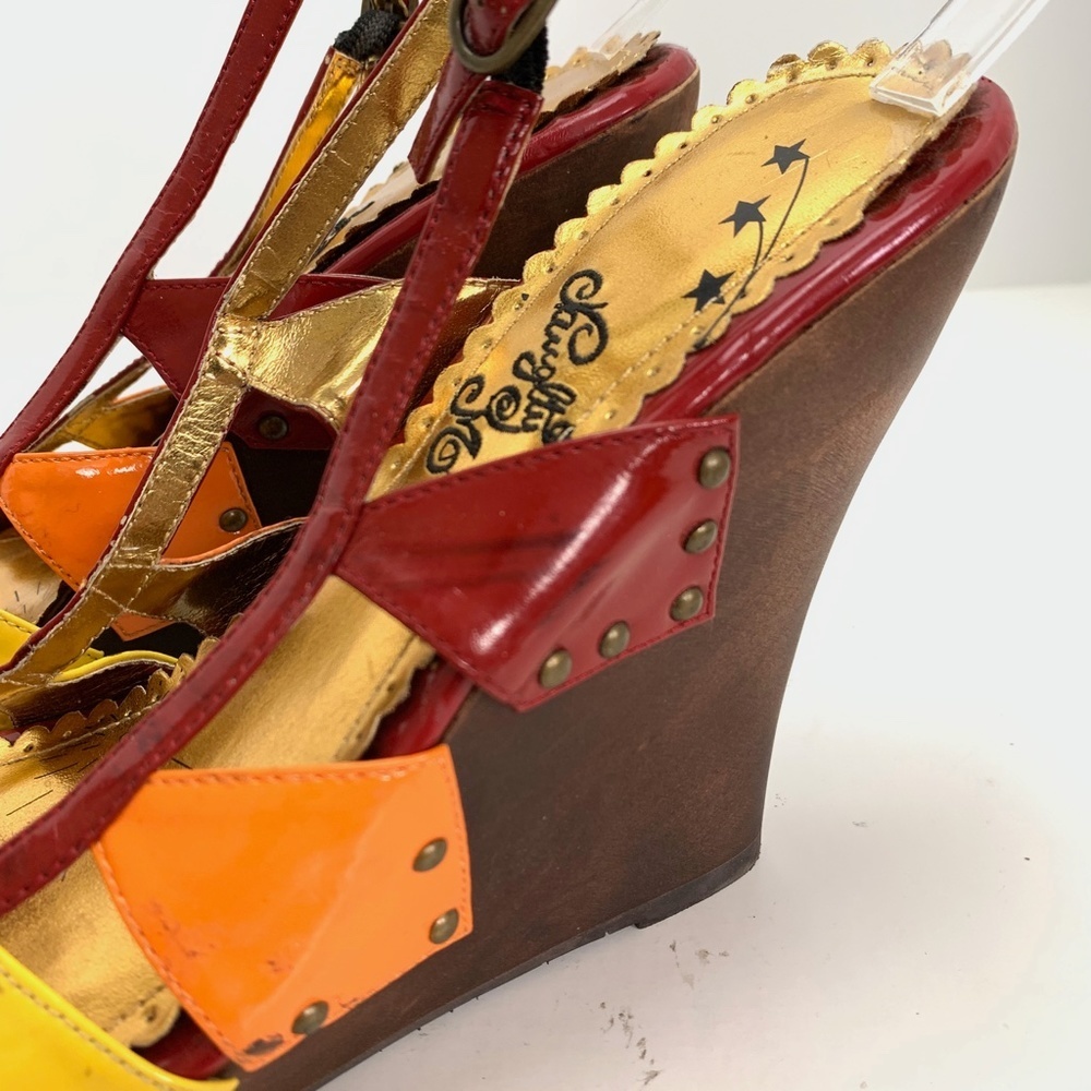 NAUGHTY MONKEY Wedge Patent Leather Heels Shoes 9 - Picture 10 of 16